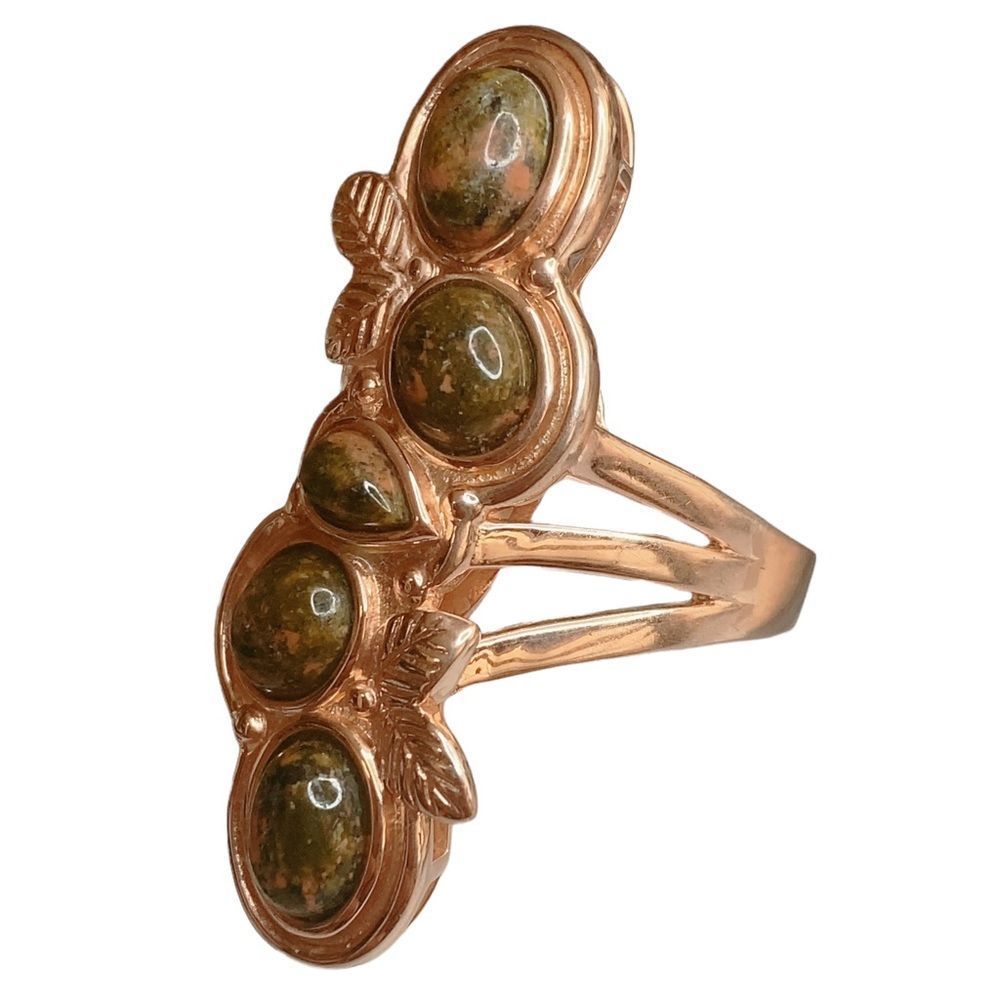 Timna Sz 11 Jewelry Collection Copper Ukanite Ring - Picture 2 of 7